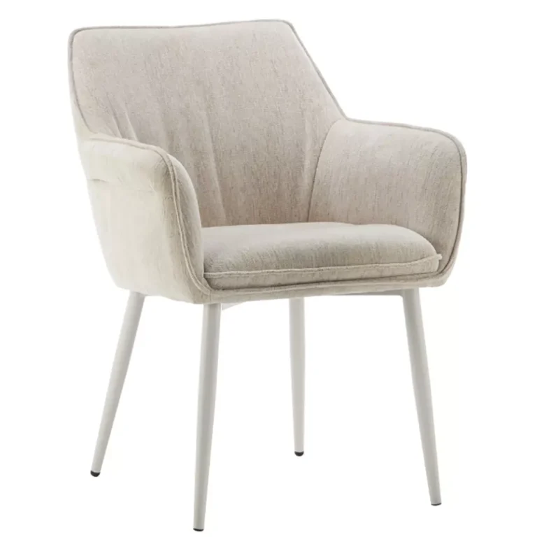 CY-2476-B Modern Fabric Dining Chair with White Metal Legs2