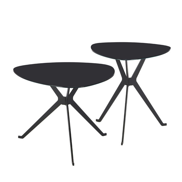 black triangle glass side table