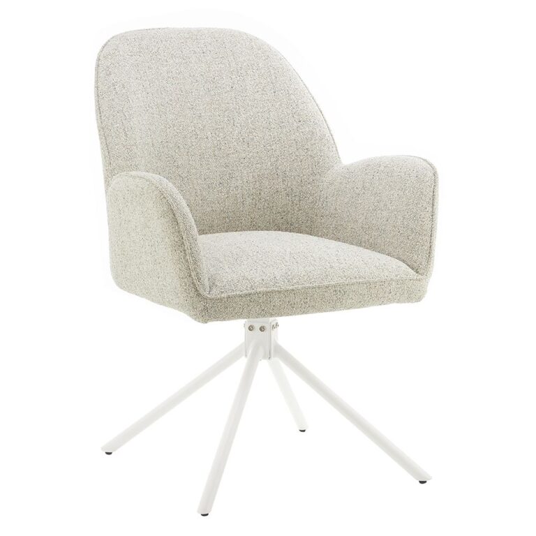 fabric-dining-chair-with-armrest-and-swivel-base