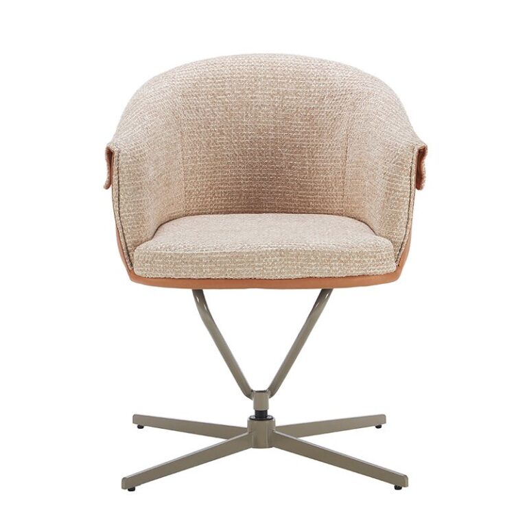 fabric dining seat with metal support