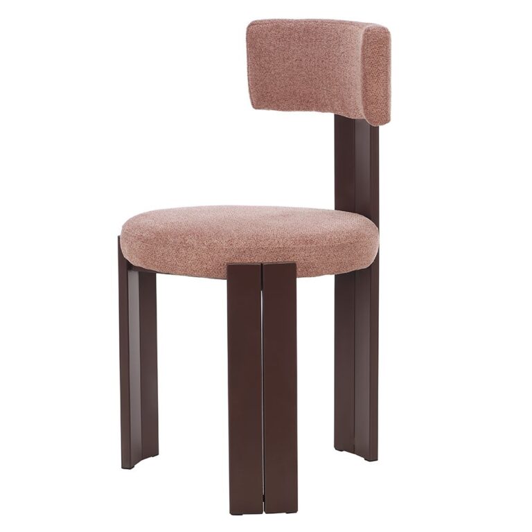 modern upholstered dining chair angle view