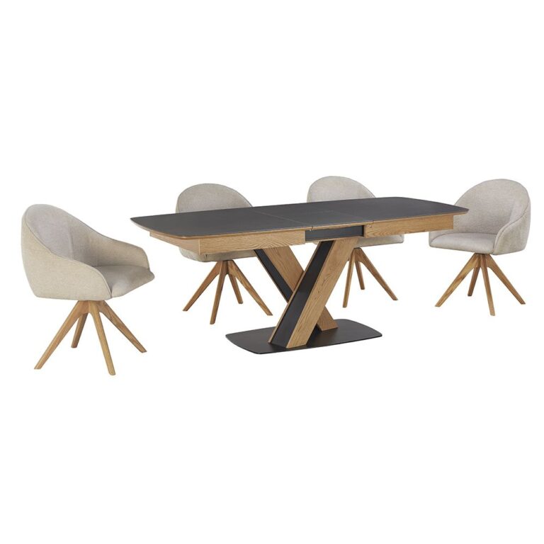 dining table set with upholstered chairs