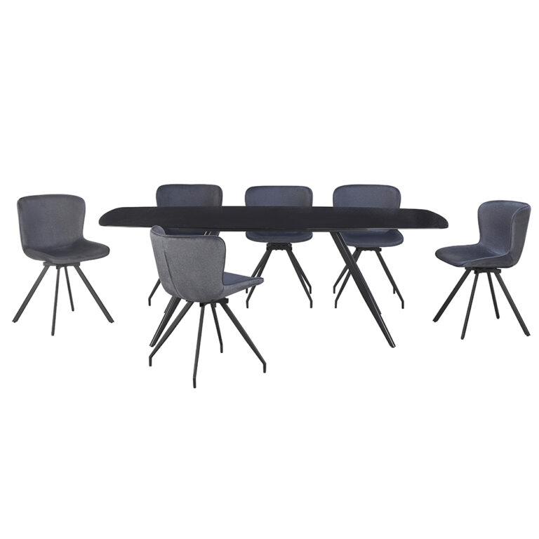 modern black glass dining table set