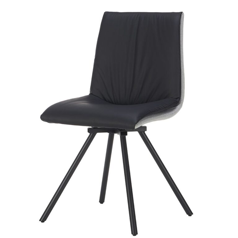 black swivel dining chair front view