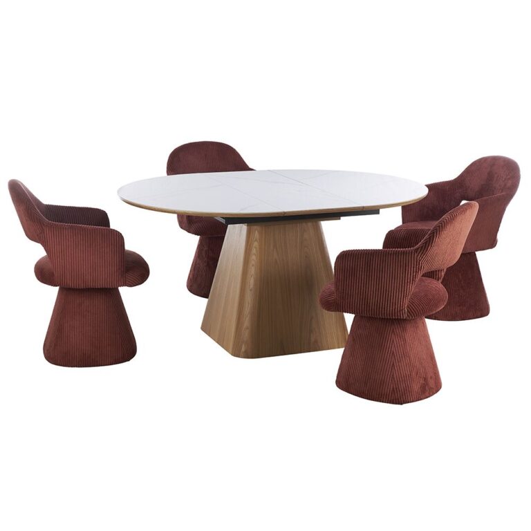 modern round dining table set