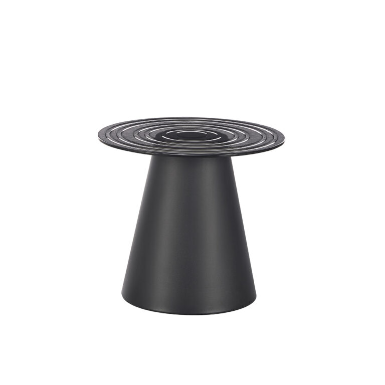 black round glass side table