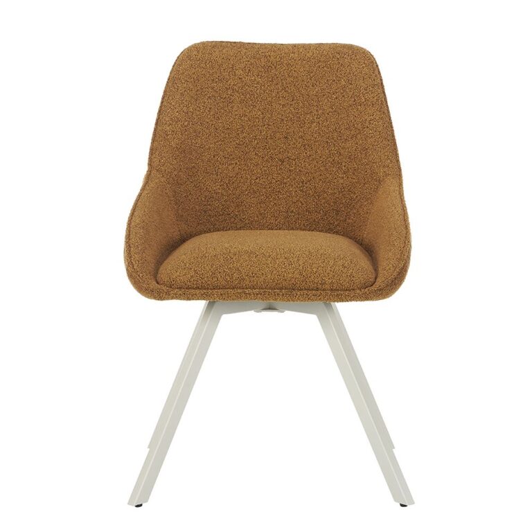 brown-boucle-swivel-dining-chair-modern-style