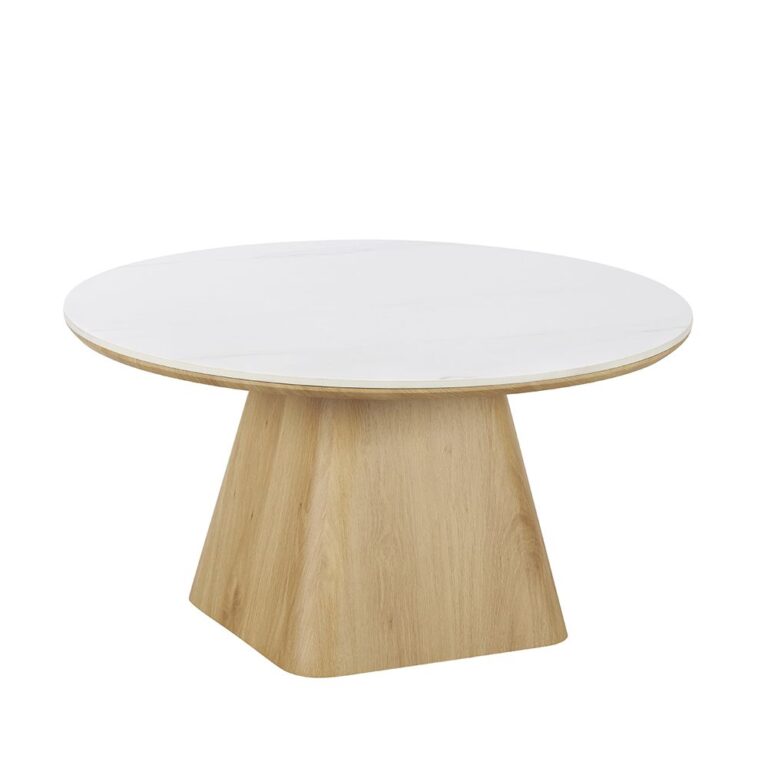 white-stone-top-pedestal-table-wood